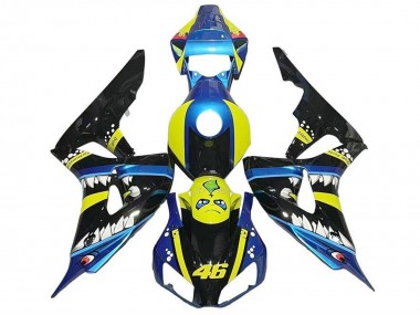 Bleu Jaune Noir Brillant Requin 46 Carénage Moto Honda CBR1000RR 2006-2007 Pas Chère