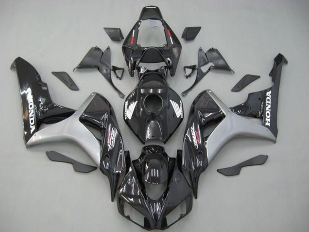 Argent Noir Brillant Carénages Moto Honda CBR1000RR 2006-2007
