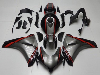 Gris Rouge Noir Brillant Bande Carénage Moto Honda CBR1000RR 2008-2011 Pas Chère