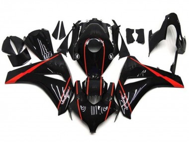 Noir Brillant Rouge Bande Carénage Moto Honda CBR1000RR 2008-2011 Pas Chère