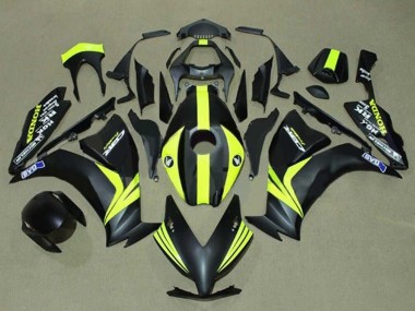 Noir Mat Jaune Bande Carénage Moto Honda CBR1000RR 2012-2016 Pas Chère