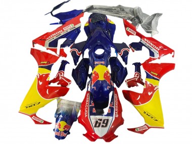 Bleu Jaune Red Bull Hayden Carénage Moto Honda CBR1000RR 2017-2023 Pas Chère