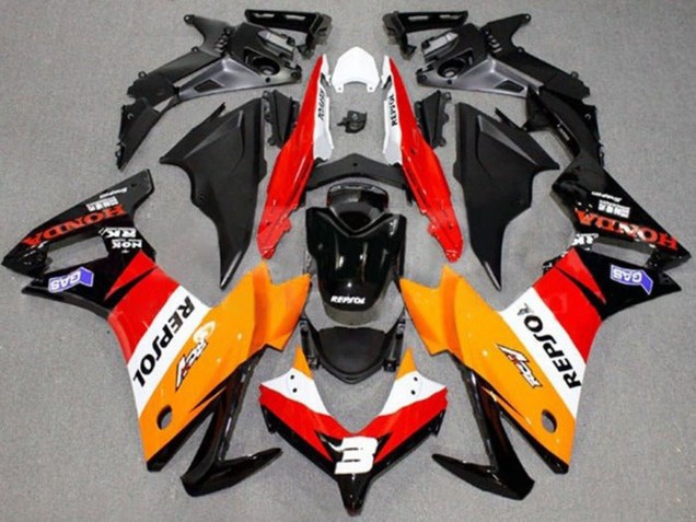 Orange Blanc Rouge Noir Brillant Repsol Carénage Moto Honda CBR500R 2013-2015