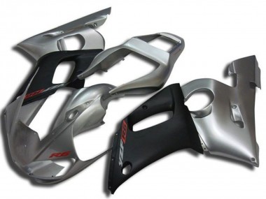 Argent Noir Mat Rouge Décalque Carénage Moto Yamaha YZF R6 1998-2002 Pas Chère