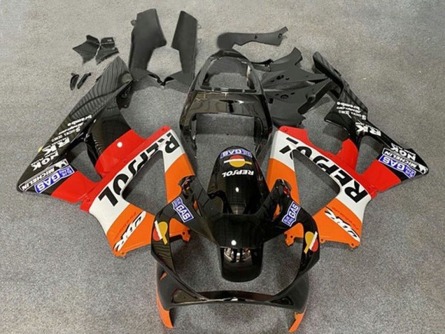 Orange Blanc Rouge Noir Brillant Repsol Carénage Moto Honda CBR900RR 929 2000-2001