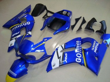 Bleu Blanc Jaune Go Motul Carénage Moto Yamaha YZF R6 1998-2002 Pas Chère