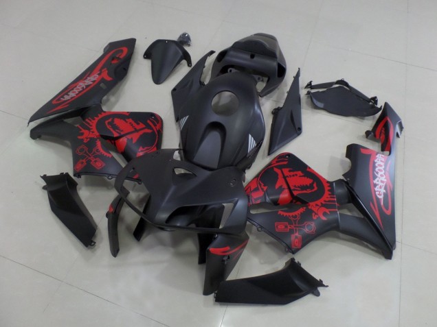 Noir Mat Rouge Mat Gear Carénage Moto Honda CBR600RR 2005-2006