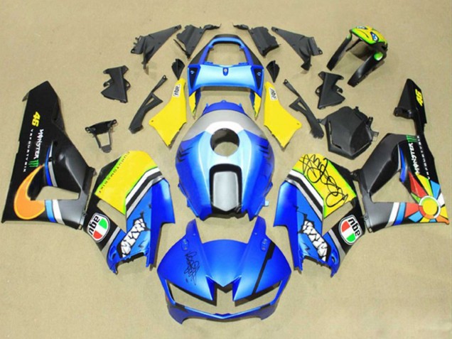 Bleu Jaune Noir Mat Vert Monstre Carénage Moto Honda CBR600RR 2013-2023
