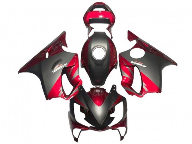 Rouge Noir Mat Carénage Moto Honda CBR600 F4i 2001-2003