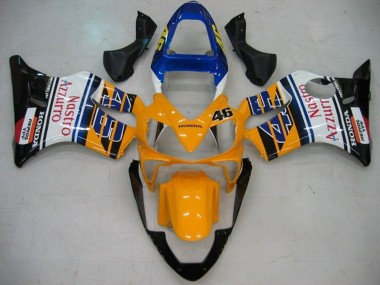 Jaune Blanc Bleu Noir Brillant Nastro Azzurro Carénage Moto Honda CBR600 F4i 2001-2003 Pas Chère
