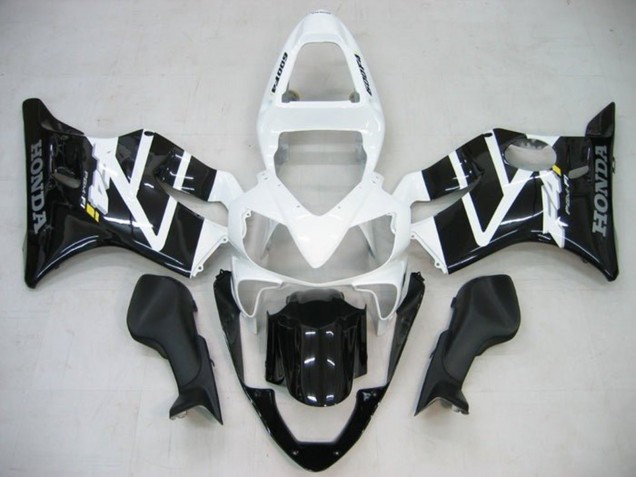 Blanc Noir Brillant Carénage Moto Honda CBR600 F4i 2001-2003