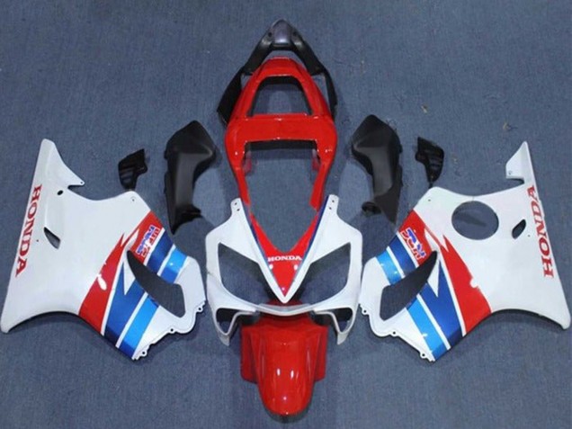 Blanc Rouge Bleu Carénage Moto Honda CBR600 F4i 2001-2003