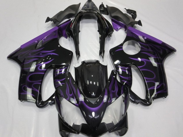 Noir Brillant Violet Flamme Carénage Moto Honda CBR600 F4i 2004-2007
