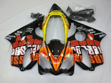 Jaune Orange Noir Brillant Rossi Carénage Moto Honda CBR600 F4i 2004-2007 Pas Chère