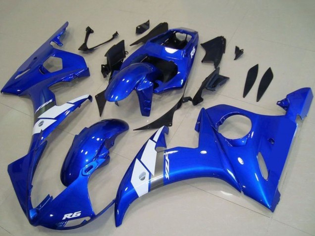 Bleu Blanc OEM Style Carénages Moto Yamaha YZF R6 2003-2004