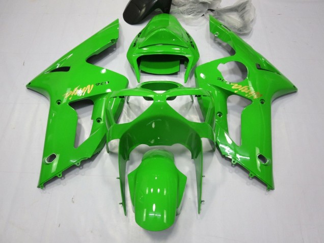 Vert Or Décalque Carénage Moto Kawasaki ZX6R 2003-2004