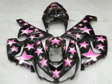 Noir Rose Étoile Carénage Moto Kawasaki ZX6R 2005-2006 Pas Chère