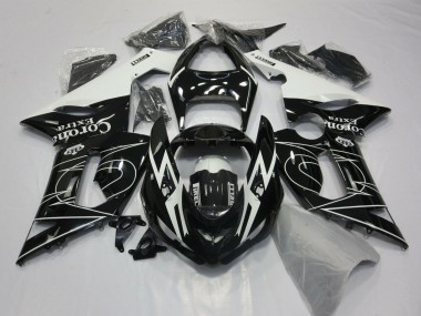 Noir Brillant Blanc Corona Extra Tribal Carénage Moto Kawasaki ZX6R 2005-2006 Pas Chère
