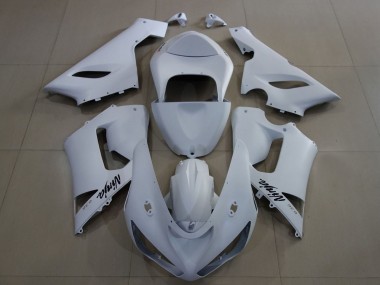 Matte Blanc Carénage Moto Kawasaki ZX6R 2005-2006 Pas Chère