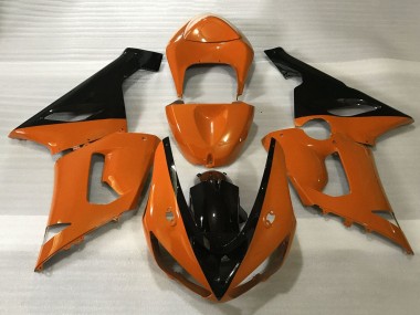 Orange Noir Carénage Moto Kawasaki ZX6R 2005-2006 Pas Chère