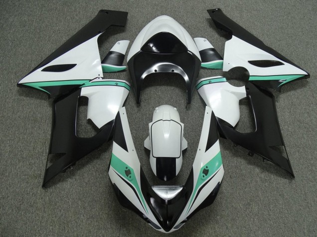 Blanc Noir Vert Carénage Moto Kawasaki ZX6R 2005-2006