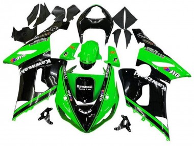 Noir Brillant Vert Blanc Elf Touch4 Bridgestone Carénage Moto Kawasaki ZX6R 2005-2006 Pas Chère