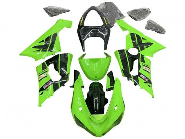 Vert Clair Noir Castrol Carénage Moto Kawasaki ZX6R 2005-2006
