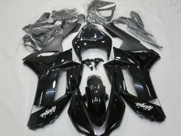Noir Brillant Noir Mat Blanc Décalque Carénage Moto Kawasaki ZX6R 2007-2008