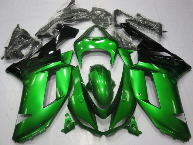 Vert Noir Carénage Moto Kawasaki ZX6R 2007-2008