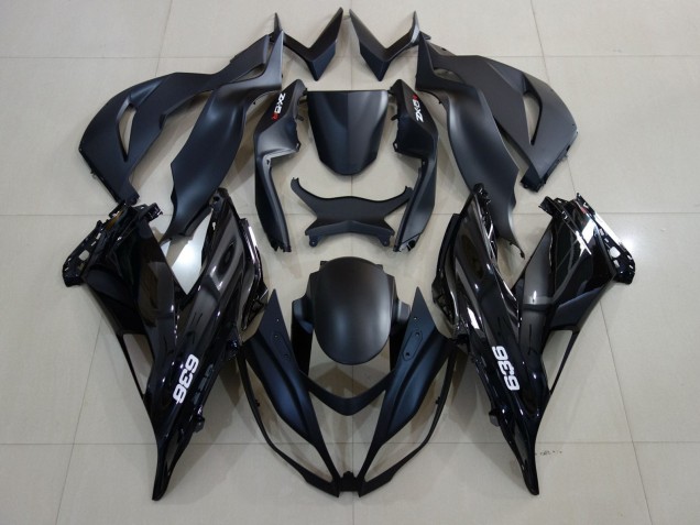 Noir Mat Noir Brillant Blanc Carénage Moto Kawasaki ZX6R 2007-2008