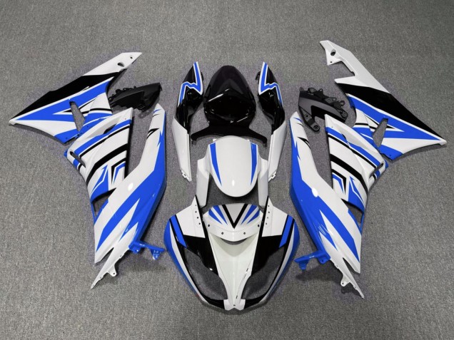 Blanc Bleu Noir Carénage Moto Kawasaki ZX6R 2007-2008