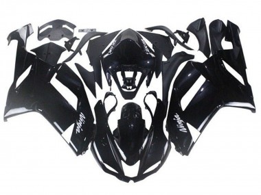 Noir Brillant Carénage Moto ABS Kawasaki ZX6R 2007-2008 Pas Chère