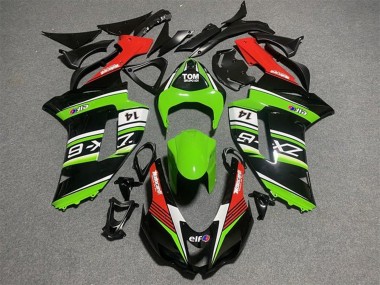 Noir Vert Blanc Rouge Carénage Moto Kawasaki ZX6R 2007-2008 Pas Chère