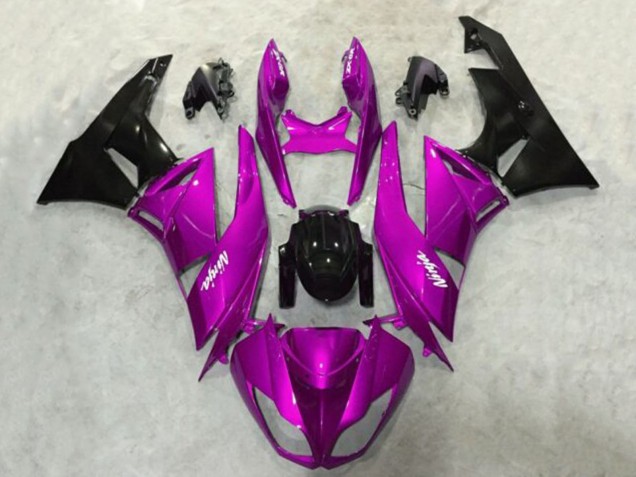 Violet Noir Brillant Carénage Moto Kawasaki ZX6R 2009-2012