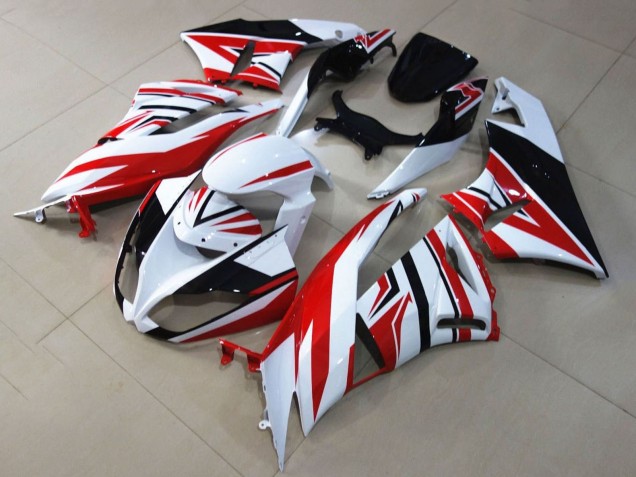 Blanc Rouge Noir Carénage Moto Kawasaki ZX6R 2009-2012