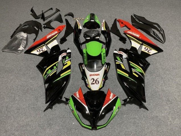 Vert Noir Brillant Blanc Rouge Showr 26 Carénage Moto Kawasaki ZX6R 2009-2012