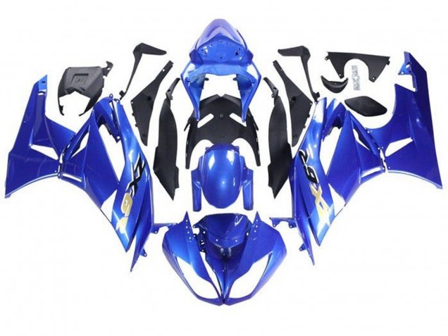 Bleu Noir Or Carénage Moto Kawasaki ZX6R 2009-2012
