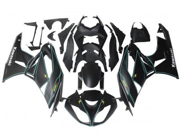 Noir Mat Bleu Jaune Bande Carénage Moto Kawasaki ZX6R 2009-2012