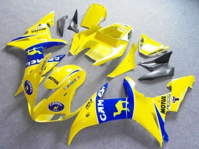 Jaune Bleu Chameau Motul Carénage Moto Yamaha YZF R6 2003-2004