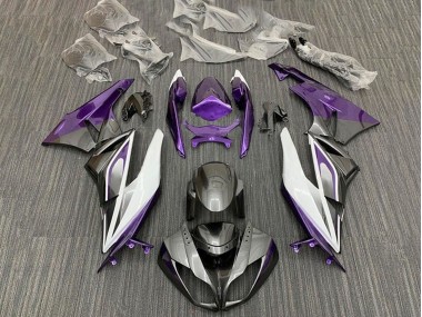 Violet Blanc Argent Noir Carénage Moto Kawasaki ZX6R 2009-2012 Pas Chère