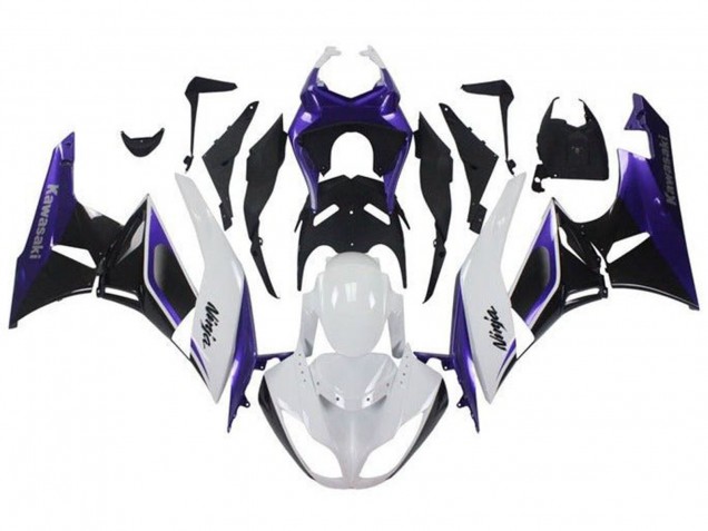 Violet Blanc Noir Carénage Moto Kawasaki ZX6R 2009-2012