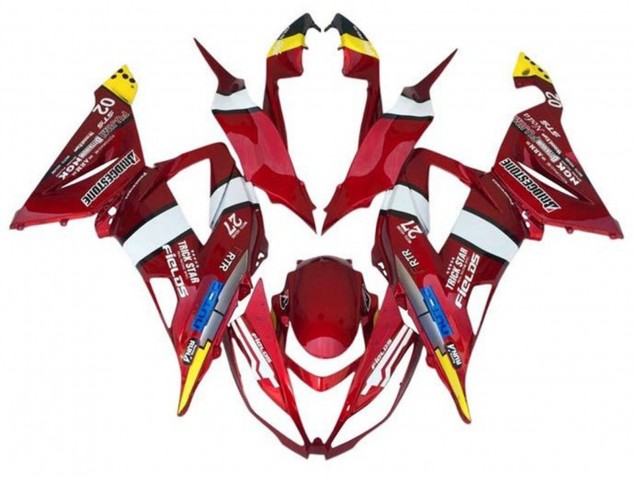 Rouge Jaune Blanc Bleu Carénage Moto Kawasaki ZX6R 2013-2018
