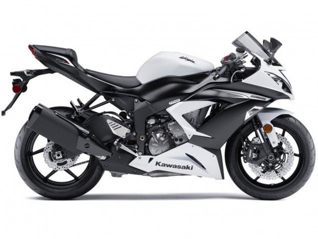 Blanc Noir Mat Kit Carénage Moto Kawasaki ZX6R 2013-2018