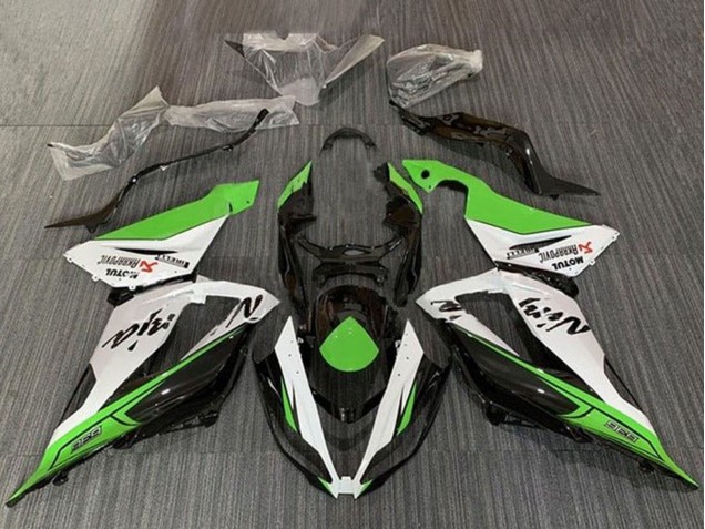 Vert Blanc Noir Carénage Moto Kawasaki ZX6R 2013-2018
