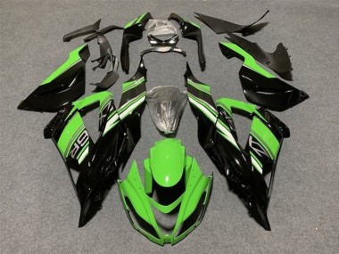 Vert Noir Brillant Kit Carénage Moto Kawasaki ZX6R 2013-2018 Pas Chère