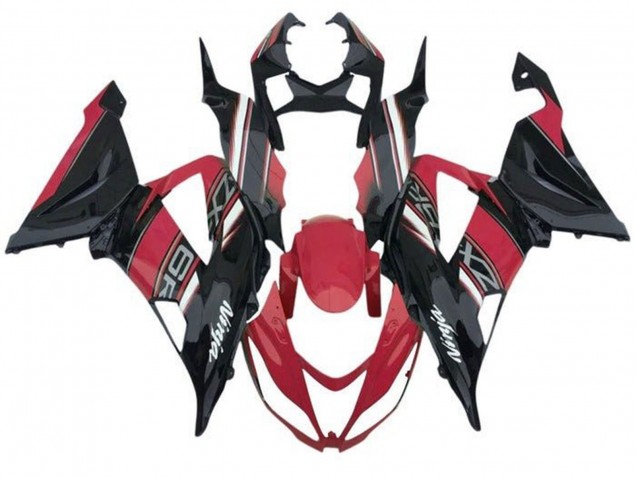 Rouge Noir Blanc Carénage Moto Kawasaki ZX6R 2013-2018