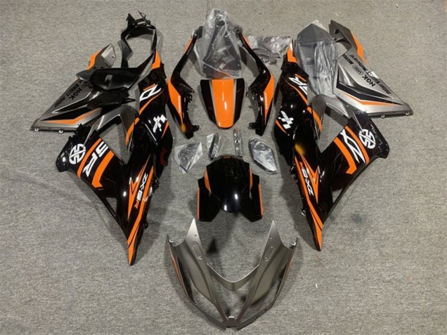Orange Noir Brillant Carénages Moto Kawasaki ZX6R 2013-2018