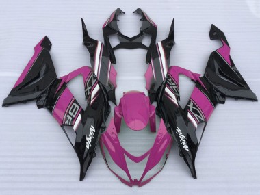 Rose Noir Blanc Carénage Moto Kawasaki ZX6R 2013-2018 Pas Chère