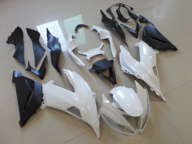 Blanc Noir Mat Carénages Moto Kawasaki ZX6R 2013-2018