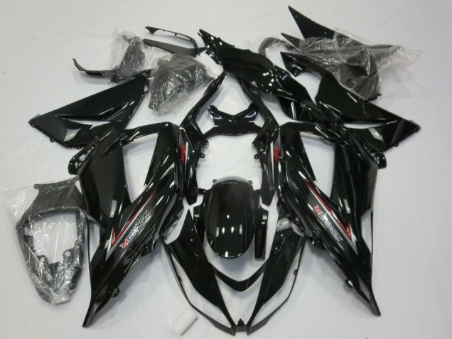 Noir Brillant Argent Rouge Carénage Moto Kawasaki ZX6R 2013-2018